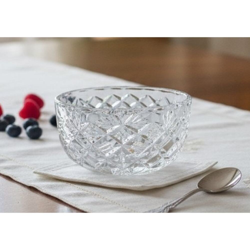 Vintage Cut Glass Crystal Bowl 6" Diameter x 3" High - Brilliant Cut